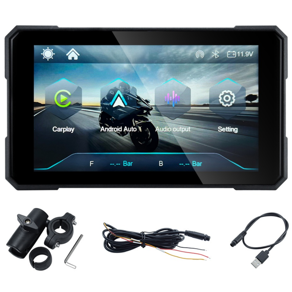 Universal Motorcycle CarPlay Navigation - 5" Rotatable Screen, CarPlay