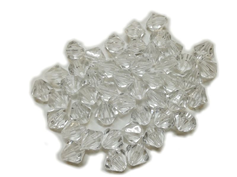 BEAD COOL - Bicone Shape - 8mm -Transparent - 1400pcs (8mm with 0,5mm hole)