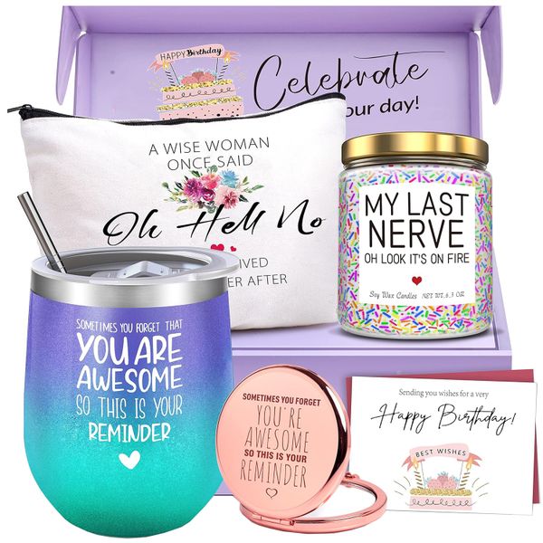 Unique Happy Birthday Gifts Basket For Women Female Friend Her Coworker Mom
