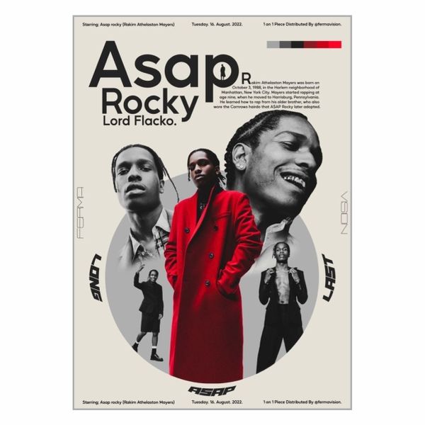Asap Rocky Red Coat Poster - A1