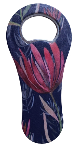 Bottle Opener with Magnet - Flower with Thin Red Petals &amp; Thin Leaves