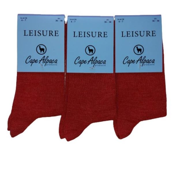 Cape Alpaca Leisure Socks - Red