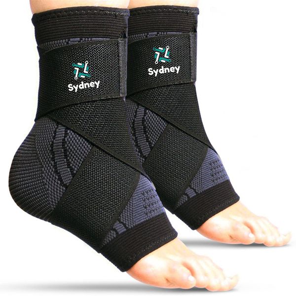 Sydney Ankle Brace Adjustable Ankle Compression Support - 2-Piece