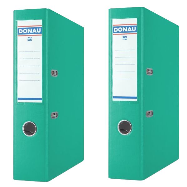 Donau Lever Arch File 75mm, Turquoise (Pack of 4)
