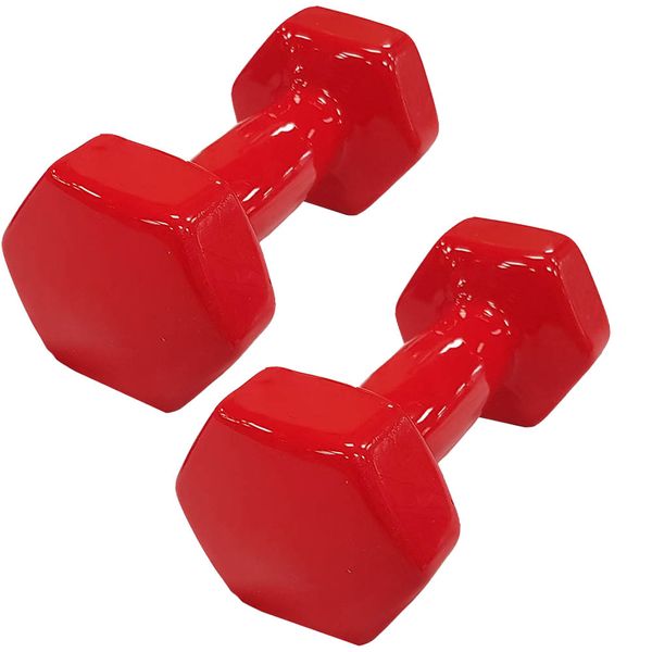 Mitzuma Red Vinyl Dumbbell 2kg - Set of 2
