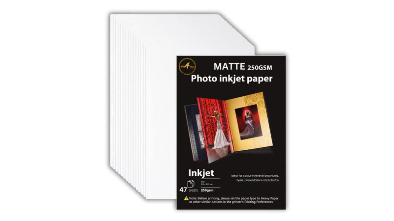 MR A TECH Pro Inkjet Matte Paper 250 GSM A4 (50 Photos Paper-sheets)
