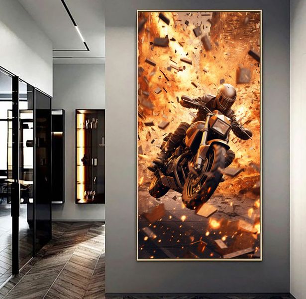 Canvas Wall Decor - Biker Chaos Unleashed - 0727
