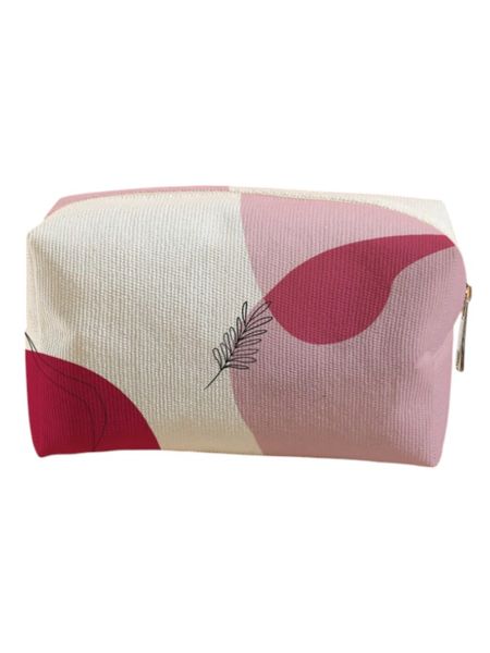 1 Piece - Leaf Design Cosmetic Bag - Multicolor