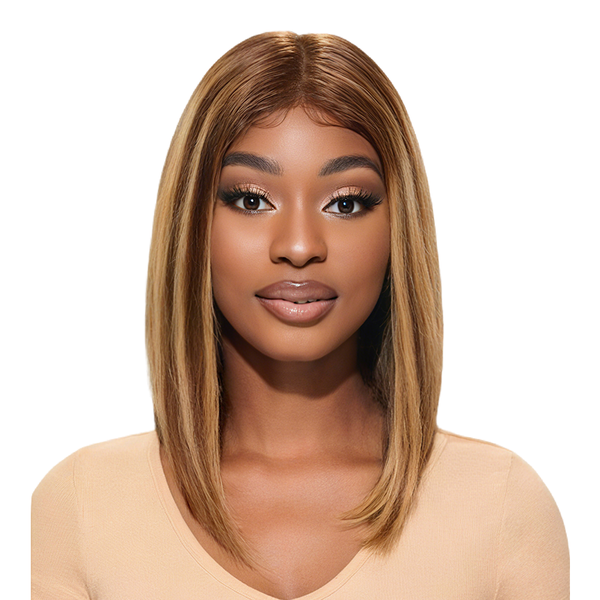 SUNRAY Piano Brown #4/27 Lace Front Wig - 14 Inch 100% Virgin Hair Wig