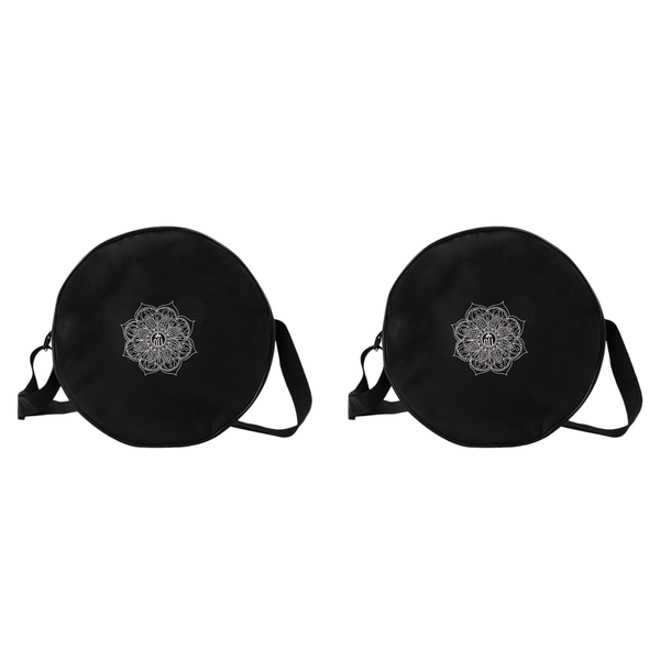 Yoga Wheel Bag Nylon Black Mandala Flower 36X14Cm Yoga Circle Bag