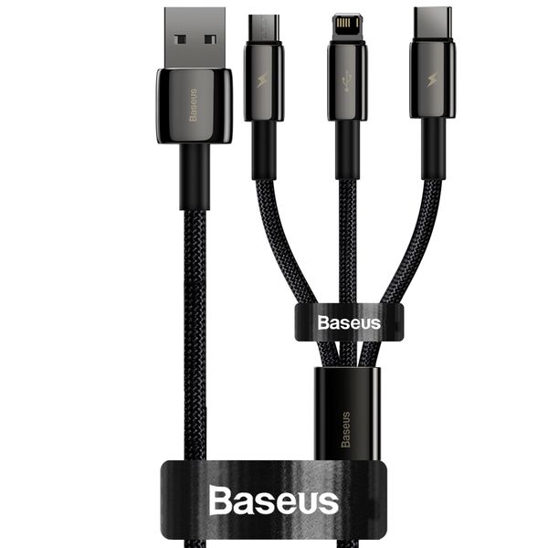 Baseus 3.5A - 1.5m Tungsten Gold 3in1 USB Type-A to USB-C, Lightning, Micro