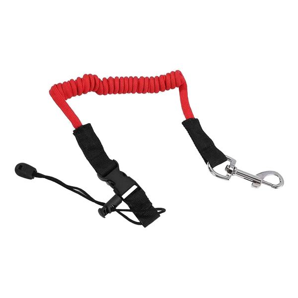 Elastic Kayak Canoe Paddle Leash Fishing Rod Pole Coiled Lanyard Cord