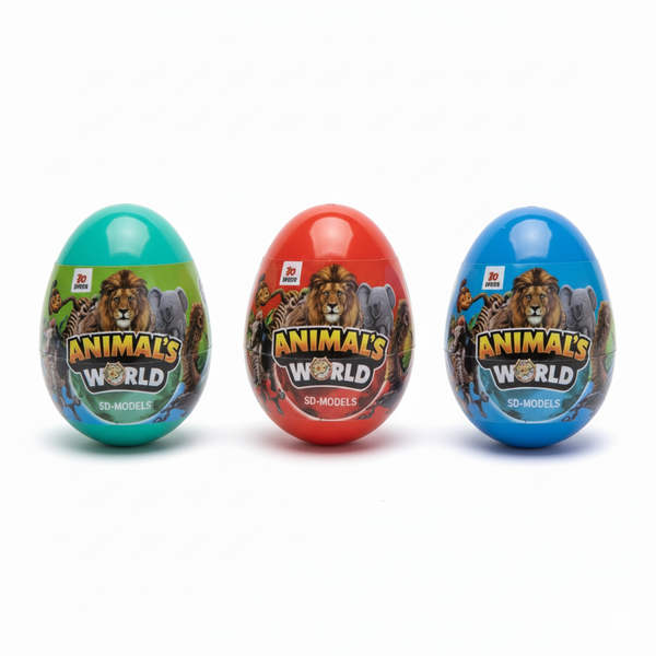 3 Piece Dinosaur Eggs, 3 Colors - Animal World Mini Dino Toy Collectibles!