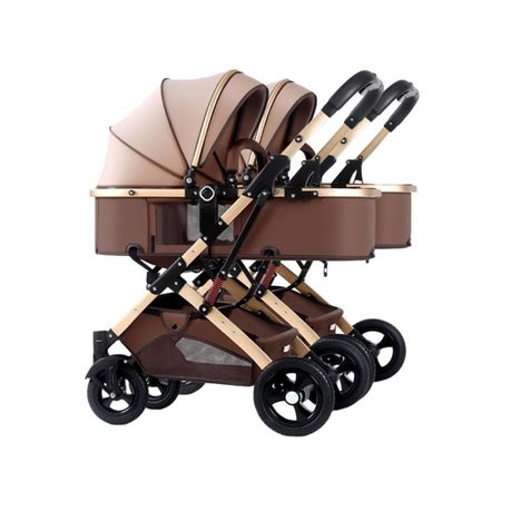 Detachable Baby Twin Stroller with Big Sunshade Khaki Shop Today. Get it Tomorrow takealot