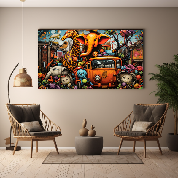 Canvas Wall Art - Street Art Safari- BK0156