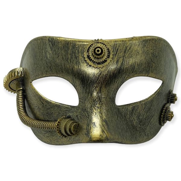 Steampunk Gold Cog Masquerade Mask 2