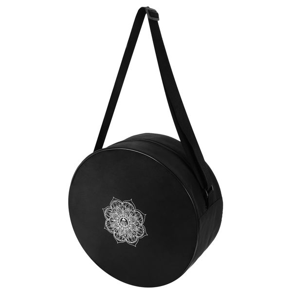 Yoga Wheel Bag Nylon Black Mandala Flower 36x14cm Yoga Circle Bag