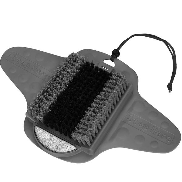 Shower Foot Scrubber Mat w/Pumice: Non-Slip, Exfoliates Dead Skin/Callus