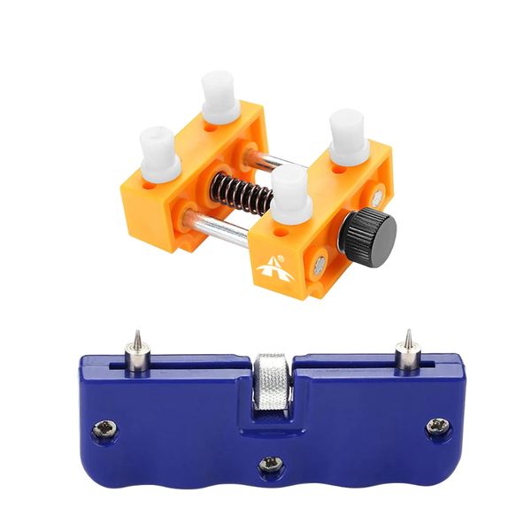 Alanes Adjustable Watch Back Case Screw Wrench Remover Tool &amp; Holder