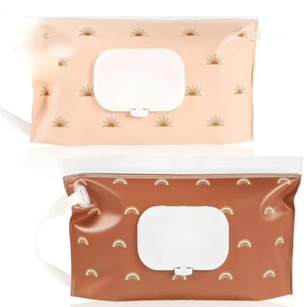 2 Pack Reusable Baby Wet Wipes Pouch Caddy
