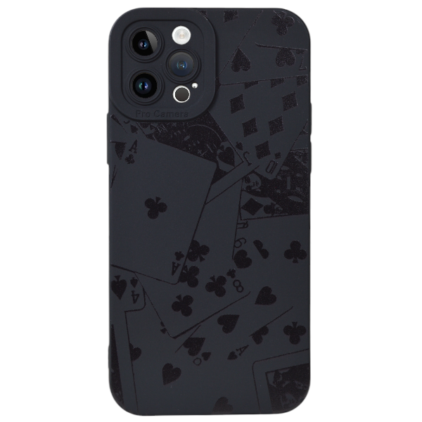 Card Deck Design Phone Cover for iPhone 12 Pro - Black/White
