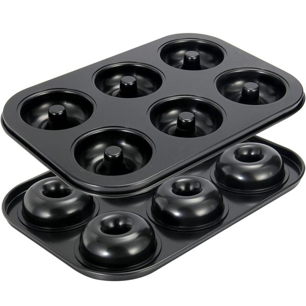 Doughnut Baking Pan 6 Cup Non-Stick Donut Cake Baking Tray Mold Set of 2