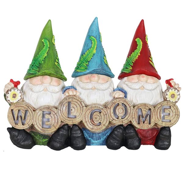 Garden Home Decor Welcome Gnomes - Solar Energy Light