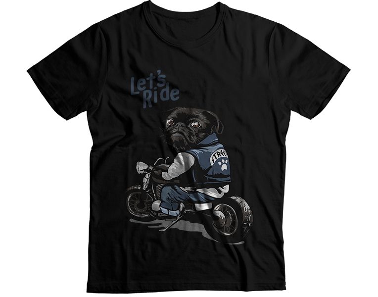 Bull Dog Let's Ride Urban Graphic T-Shirt