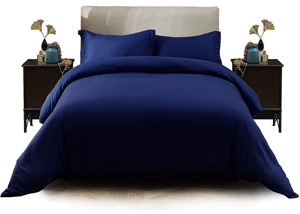 Duvet Cover Set Luxury Wrinkle Resistant Egyptian Comfort Navy Blue