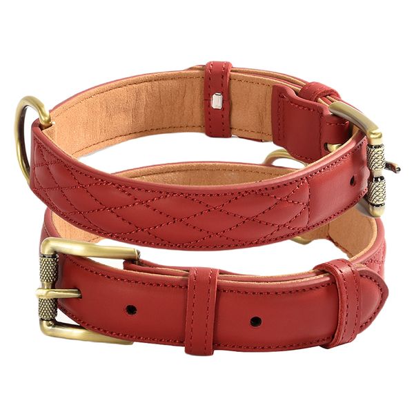 Genuine Leather Luxury-Style Pet Collar - Red