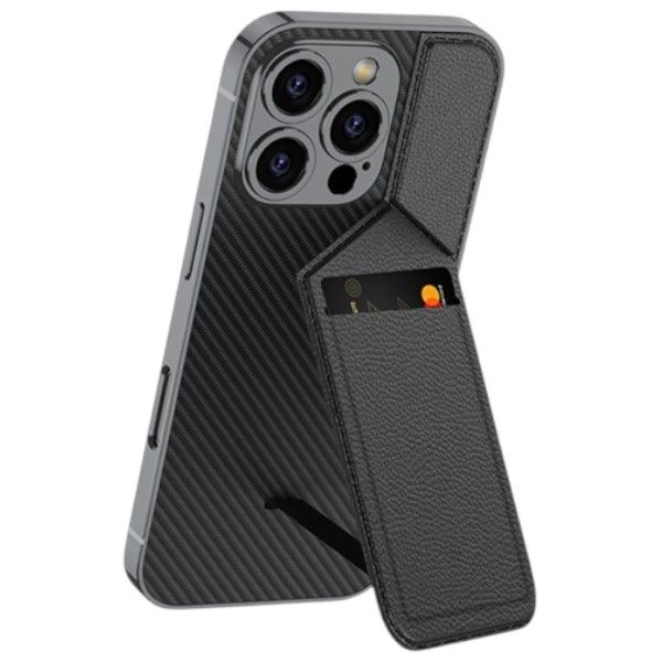 Phone Case with Card Slot &amp; Kickstand Compatible with iPhone 16 Plus -Black