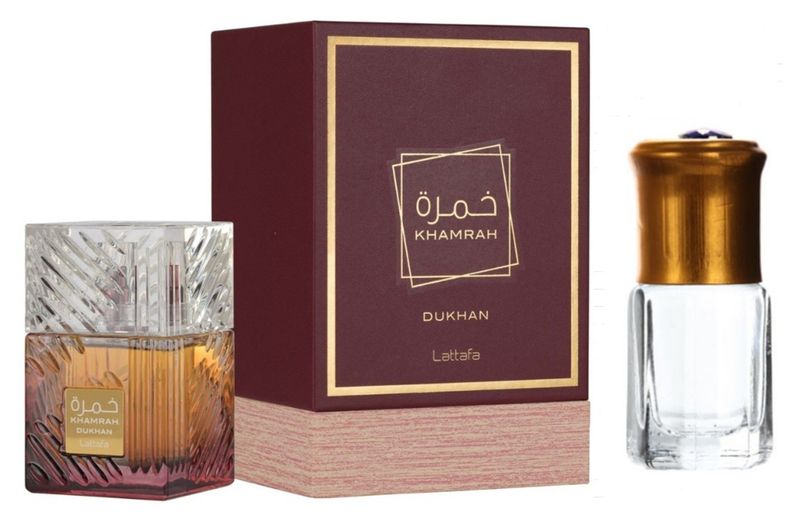 Khamrah Eau de Parfum 100ml by Lattafa &amp;Perfume Oil Gift