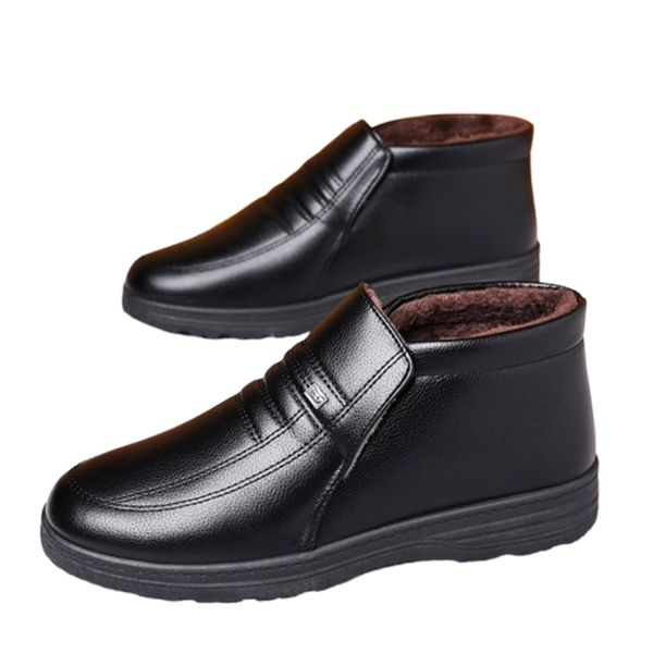 Sole-Men's PU Loafer Shoes Waterpro Slip Shoes With fluff