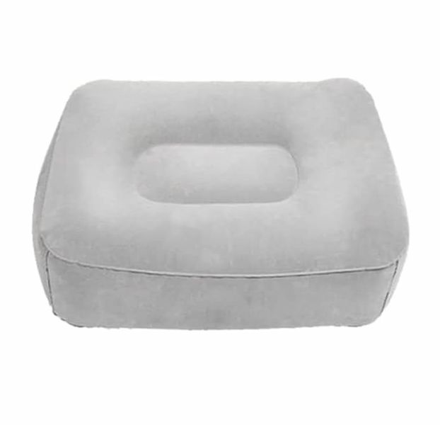 Inflatable Travel Foot Rest Pillow, Head Pad, Soft Flocking Pillow