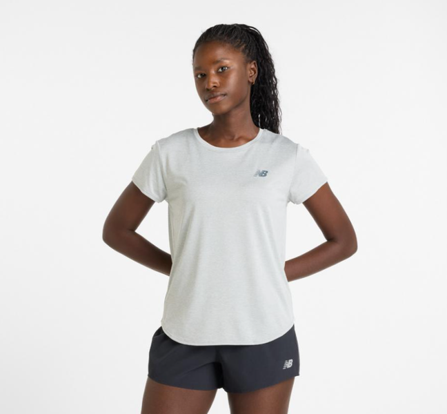 New Balance Women's NB Sport Heather Short Sleeve Tee - Green