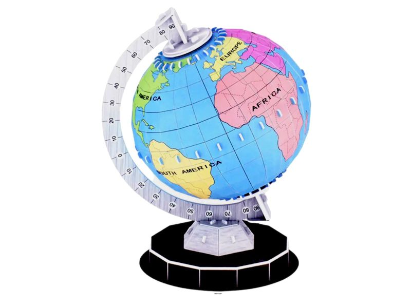 Build and Paint Globe Map Model 3D Puzzle Kit
