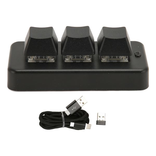 3 Key Wireless Keypad Bluetooth, Blue Switch, HID