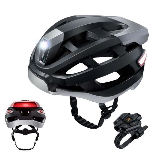 Bluetooth Smart Cycling Helmet (L:57-62CM) - 19 Vents, 4-Way Turn Signals