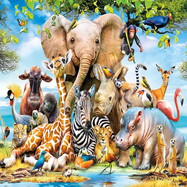 Jigsaw Puzzle Elephant Animal Park 1000 Piece Set