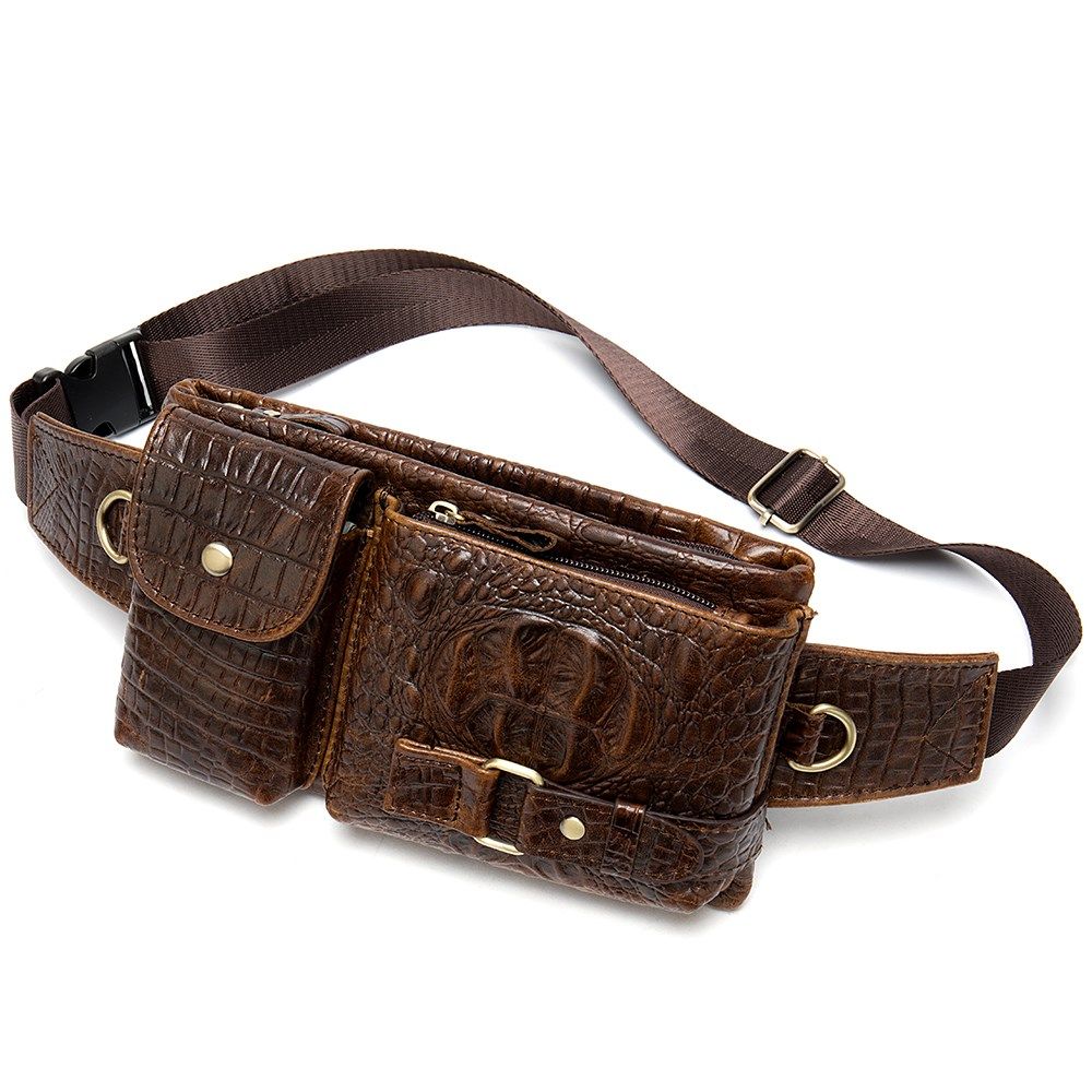 Men's Genuine Leather Waist Bags Vintage Crossbody Hip Purse Buy