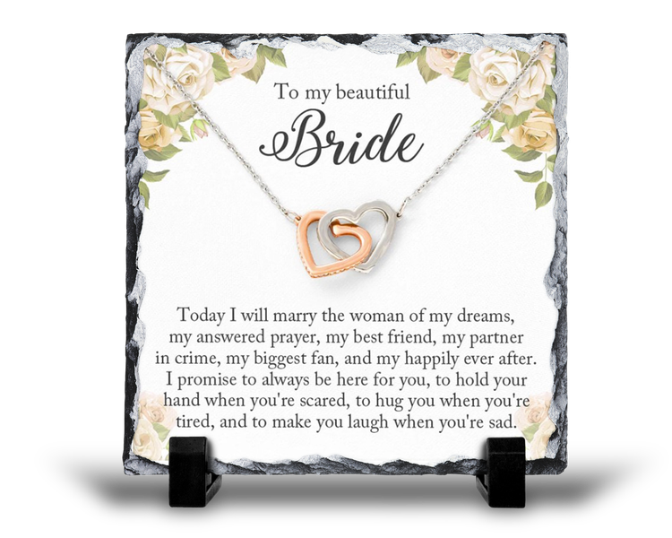 To My Beautiful Bride Wedding v1 Gift Rock Slate