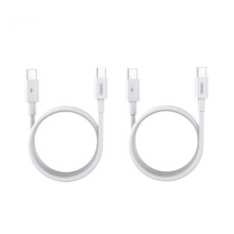 Remax 100W Type-C to Type-C Fast Charging Cables - 2 Pack, 2m (White) Image