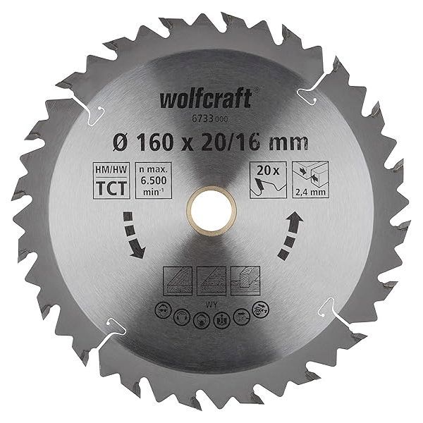 Wolfcraft Saw Blade 160mm X 20T for TS 55