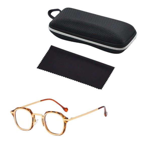 Vintage Luxury Metal Inlay Japanese-Style Glasses Frame - Brown