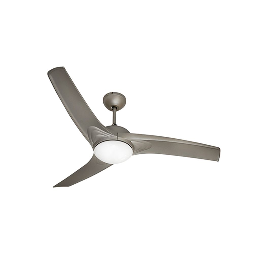 Mach One Ceiling Fan with Light & Remote Satin Titanium Non Dimmable