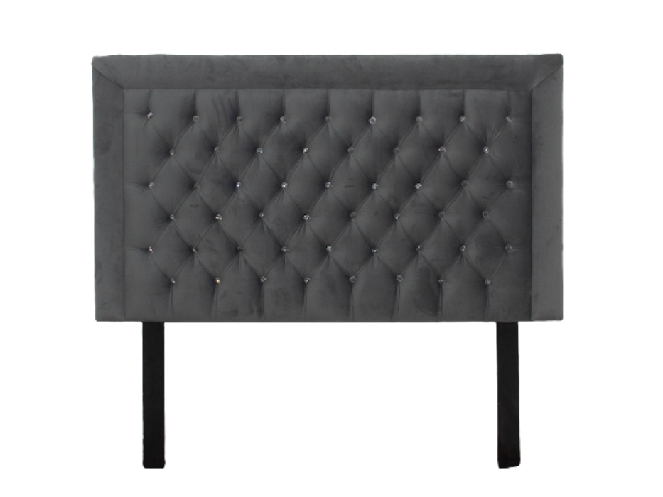 Nadine Headboard Double/Queen Light Grey Velvet Buy Online in
