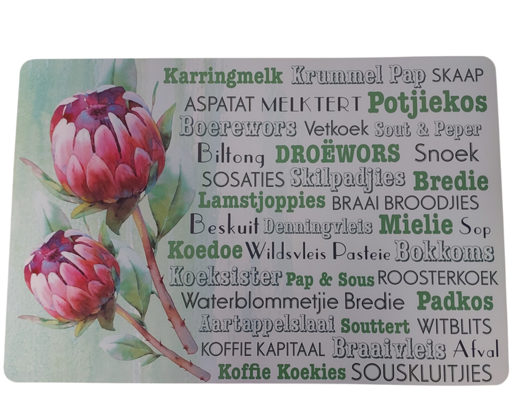 Placemats 4 Piece with Beautiful Flowers and Words