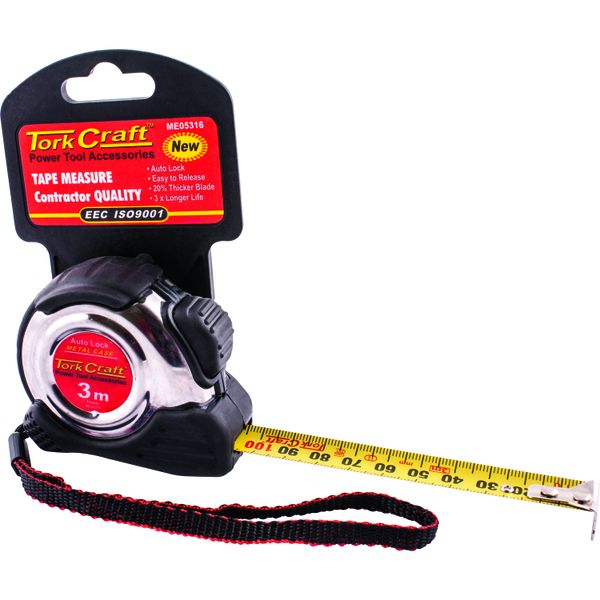 Tork Craft - Measuring Tape - Self Lock - 3m x 16mm