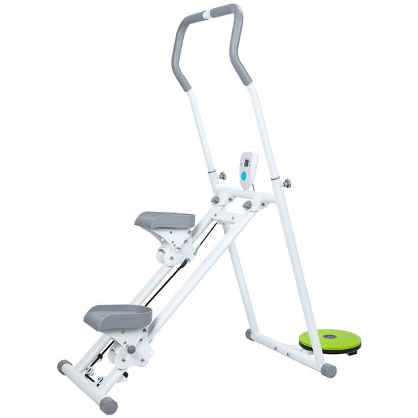 Folding Stair Stepper Machine Climbing Stepper With Handlebar &amp; LCD