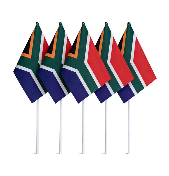 South African Flags - Handheld - Single Sided - (Pack of 5)